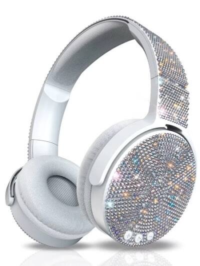 Bling Wireless / Wired Bluetooth Headphones: Adjustable Over-Ear Design