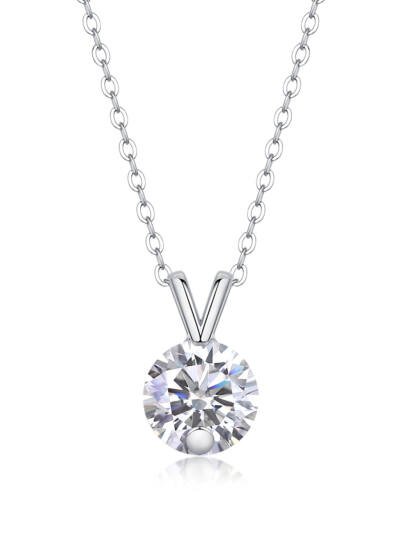 1Diamond Sparkle V-chain Luxury Fashion Diamond Pendant Necklace Set With Mosan Diamond Silver Ornaments Prohibit Tk Sales