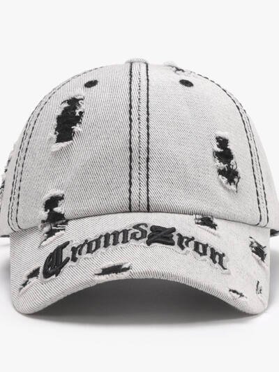 Matching Ripped Letter Print Embroidery Men's Big Head Circumference
