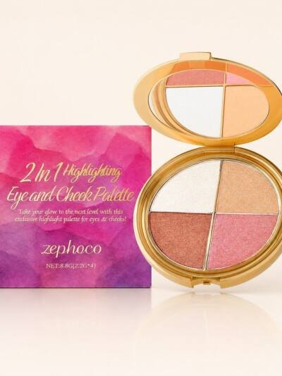 zephoco Highlighter Eyeshadow and Blush Palette, 8.8 g
