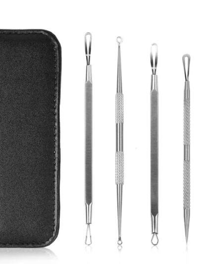 5 Pcs Blackhead Remover Kit Pimple Comedone Extractor Tool Set Stainless Steel