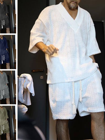 Casual Suit Men's Summer Loose Short Sleeve Tops And  Shorts