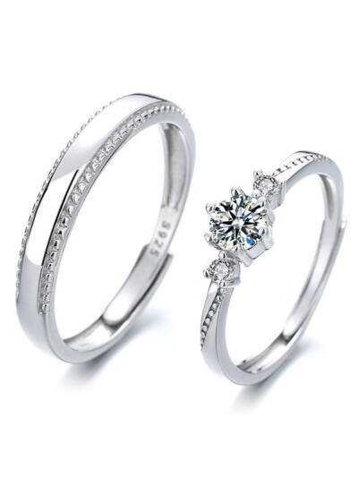 Cubic Zirconia Couple Rings