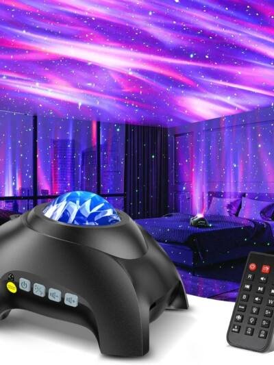 Northern Galaxy Aurora Projector, 33 Light Effects LED Star & Nebula Night Light, Bluetooth Speaker With Remote Control & White Noise