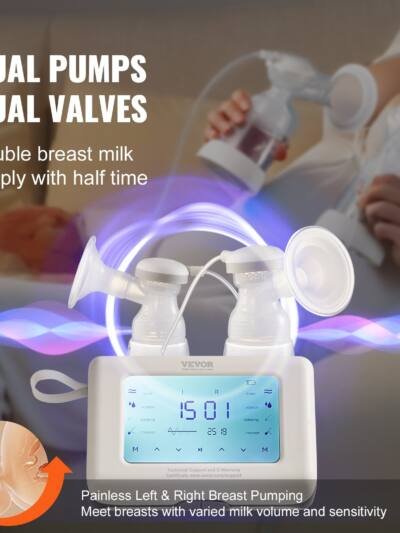 Electric Breast Pump, Single/Double, Adjustable Suction