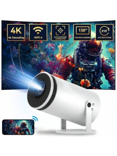 Smart Portable Theater Projector With Trapezoidal Image Correction