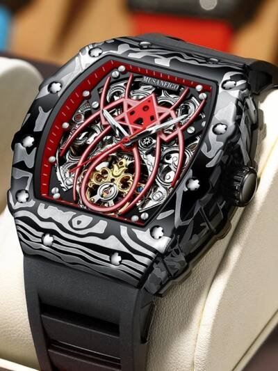 Barrel-shaped Fully Automatic Mechanical Luminous Sports Fashion Mens
