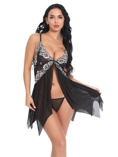 Lace Semi-transparent Gauze Slip Dress