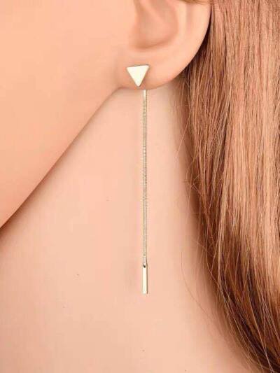ALong Earrings Female Tassel Triangle Small