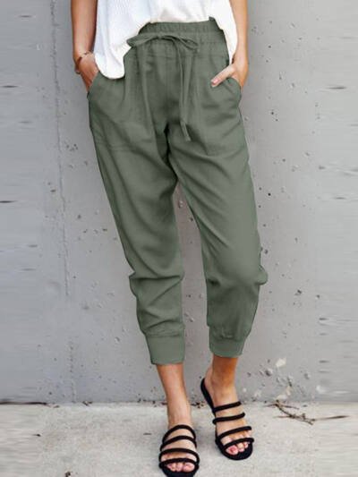New Solid Color Simple Casual Women's Slim Slimming Pants