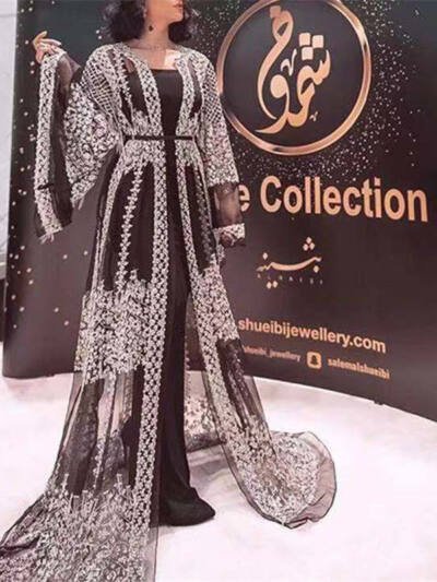 Lace Deep V-neck Wedding Chinese Retro French Evening Dress