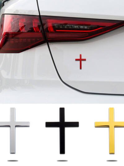 Car Metal Sticker 3D Cross Bumper Stickers