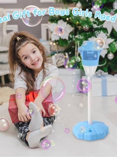 Rechargeable Bubble Machine with Lights & Music, Set of 2
