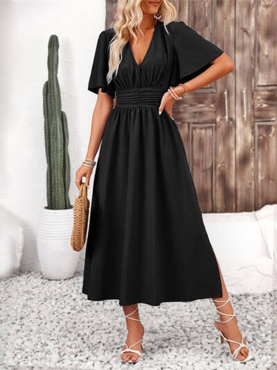 Women's Clothing Skirts Lotus Leaf Sleeve Split Dress
