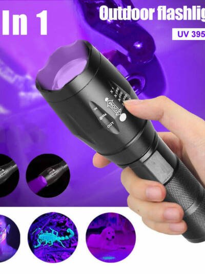 UV Torch Ultra Violet Flashlight Zoomable Blacklight Lamp LED Super