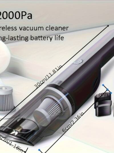 Wireless Red Car Vacuum Cleaner Car With Strong Suction Handheld