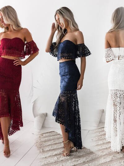 Europe And The United States Dress Sizzling Models Lace Tube Top Back