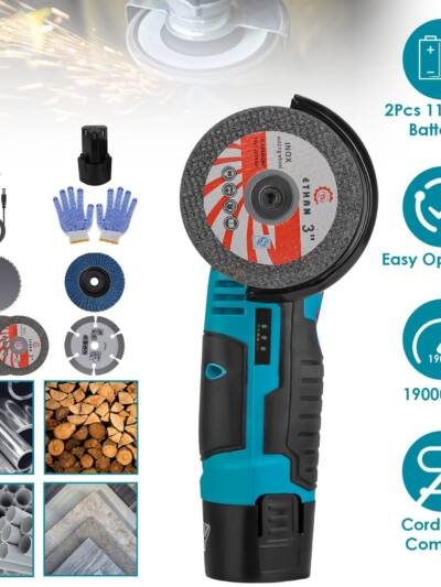 1Set 12V Cordless Mini Angle Grinder Hand Polishing Grinding Machine