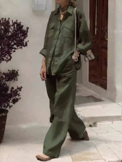 Long Sleeve Shirt Two-piece Pants