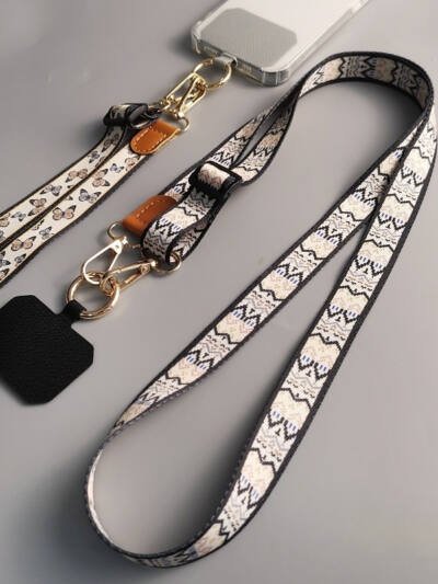 Mobile Phone Lanyard Crossbody Bag Solid Color Long Braces Detachable