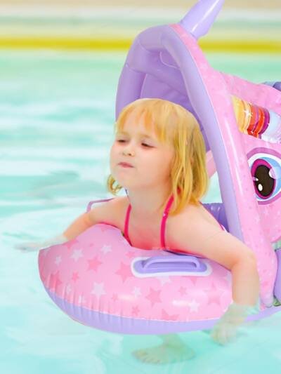 Inflatable Baby Swimming Ring with Safety Seat, Size L