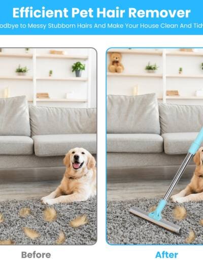 Telescopic Pet Hair Removal Rake, Adjustable Rod
