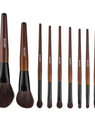 9-Piece Makeup Brush Set For Foundation Blending Eyeshadow