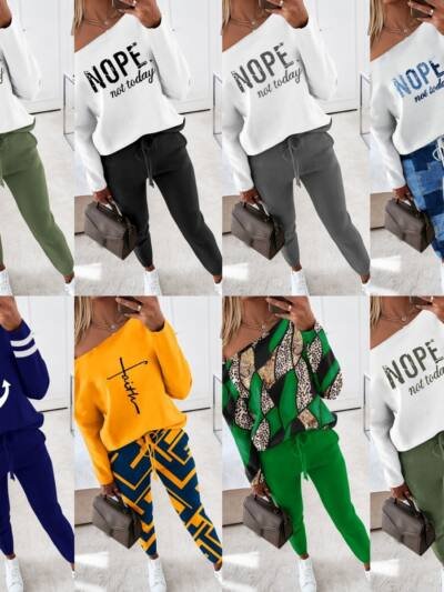 Women's Casual Printed Two-piece Suit Clothing