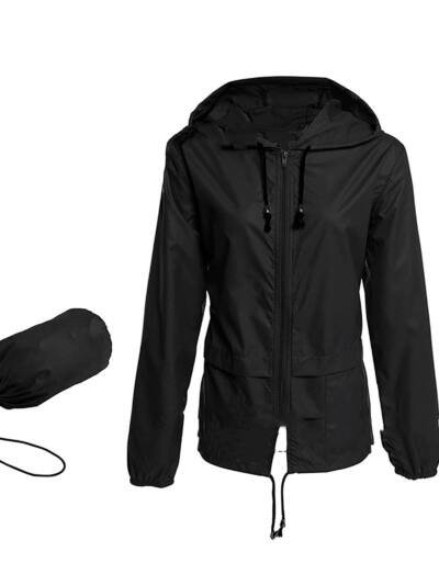 Hooded Solid Color Long Sleeve Coat And Trench