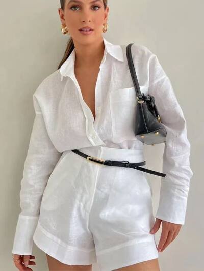 Women's Long Sleeve Shorts Suit