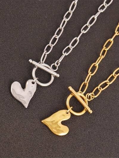 Love OT Buckle Pendant Necklace Collarbone Chain For Women