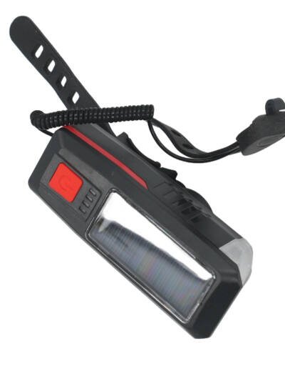 Solar Rechargeable Bike Light with Horn for Night Riding