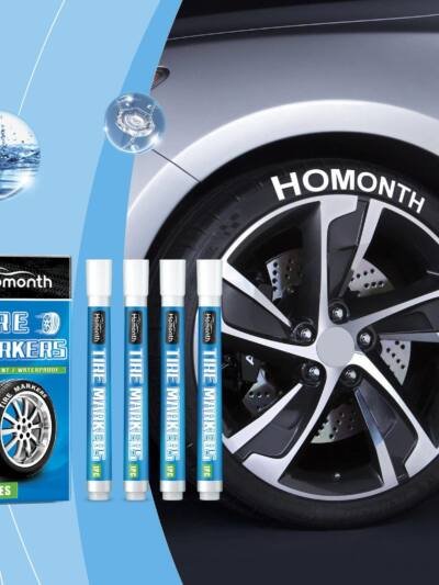 White Tire Paint Marker Pens, Set of 4