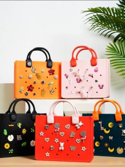 Waterproof EVA Handbag Punching Women's Tote Bags With Shoulder Strap
