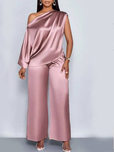 Long-sleeved Suit Off-shoulder Pullover Shirt Top And Loose