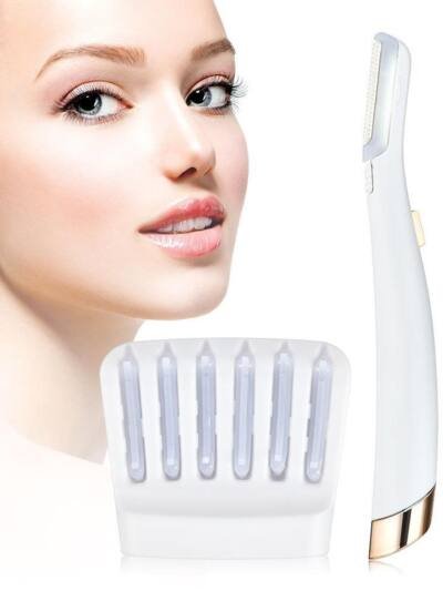 Electric Facial Hair Remover & Eyebrow Trimmer With LED Light