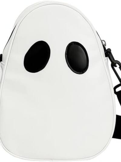 1Pcs Halloween Cute Ghost Purse PU Leather Crossbody Bag Shoulder Bag