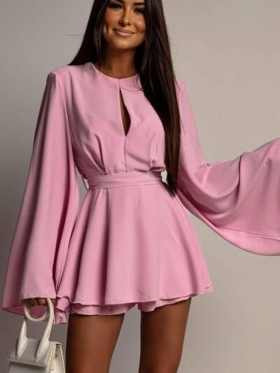 Women's Fashion Elegant Backless Short Skirt Waist Slimming Dress