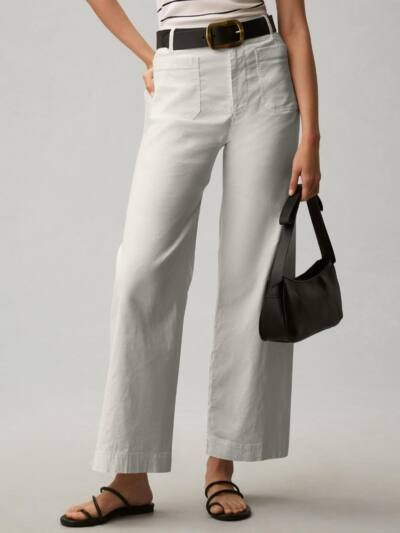 Plus-size High-waisted Slimming Solid-color Suit Pants