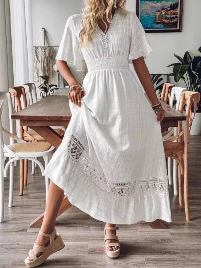 Plus-size Womens Beach Vacation Maxi Dress