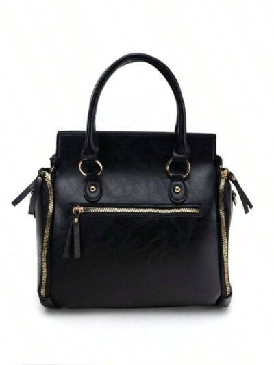 Ladies Vintage Tote Bag - Large Capacity Handbag With Multiple