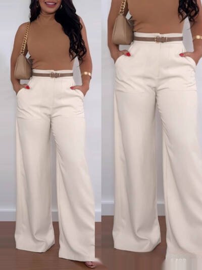 Solid Color BASIC Versatile Casual Flared Pants