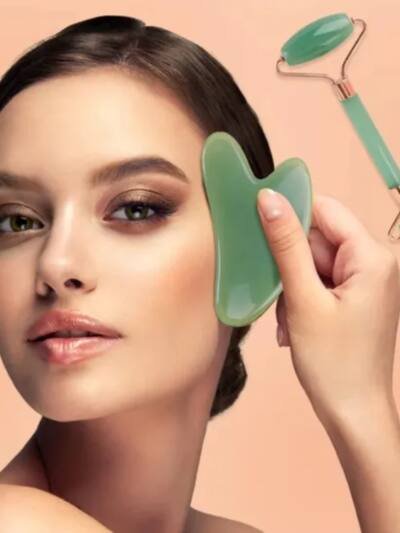 Gua Sha Board 2PCS Massage Stone For Facial Body Skincare Roller