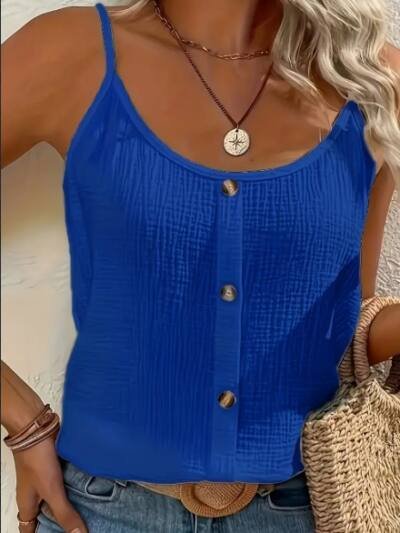 Vibrant Solid Color Cami Top - Sleek Sleeveless Design, Breathable Fabric, Perfect For Spring & Summer, Women's Casual Clothing, Ideal For Outdoor Activities, Daily Wear, And Vacation
