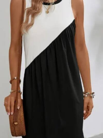 Colorful Square Neck Round Dress