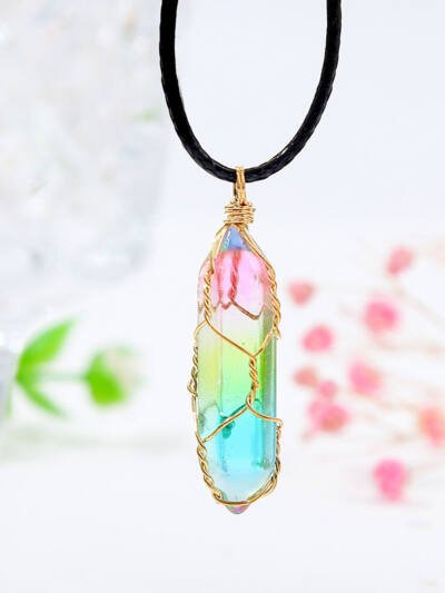 Women's Transparent Geometric Diamond Crystal Necklace