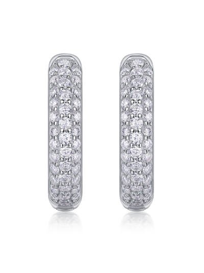 1Corner Star Diamond Set Moissanite Silver Earrings Luxury Fashion