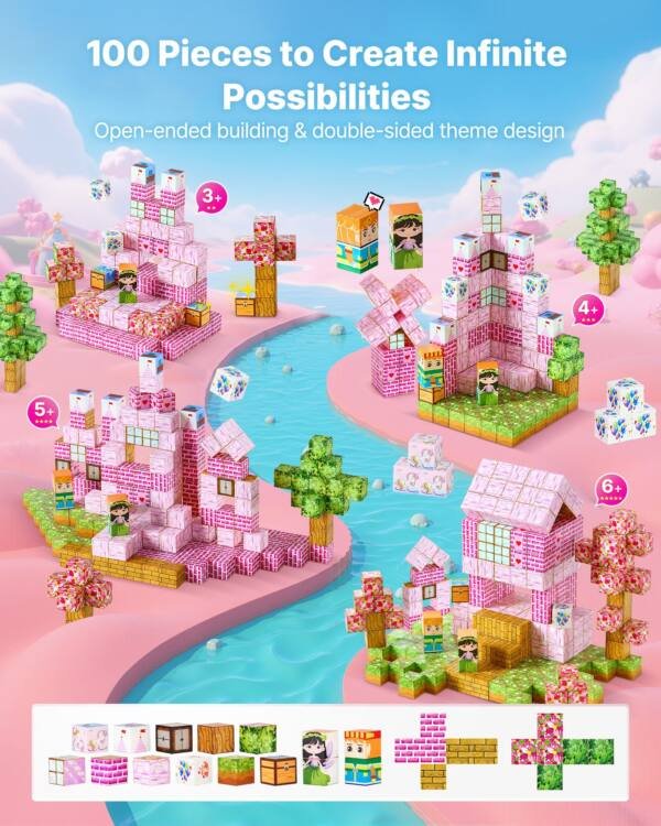 Magnetic Building Blocks Princess Castle Set, 100 Pieces - Buy Online ...