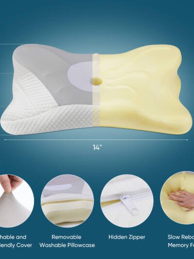 Ergonomic Foam Neck Pillow for Support and Better Sleep