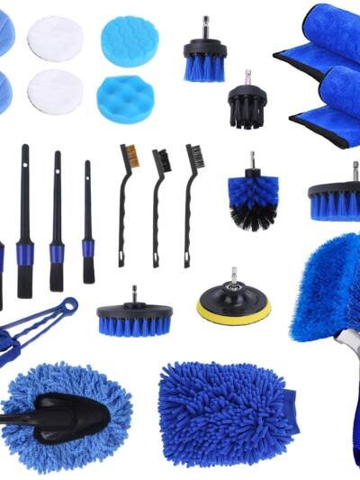 26-Piece Car Detailing Brush Kit for Interior and Exterior